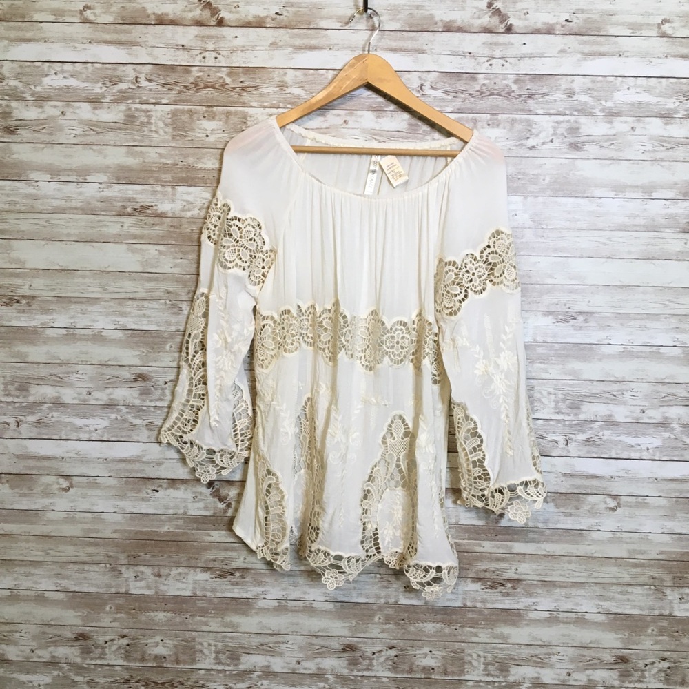 Forgotten Grace Boho Peasant Embroidered Top